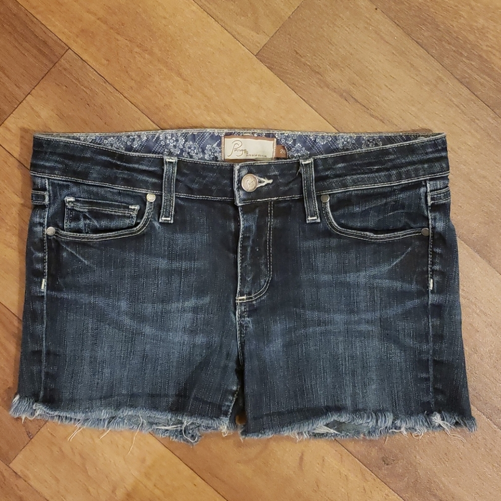 PAIGE Cutoff Denim Shorts